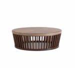 Theo modern Italian coffee table with brown Walnut wood