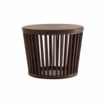 Theo modern Italian coffee table with brown Walnut wood
