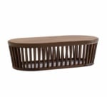 Theo modern Italian coffee table with brown Walnut wood