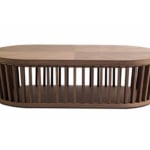 Theo modern Italian coffee table with brown Walnut wood