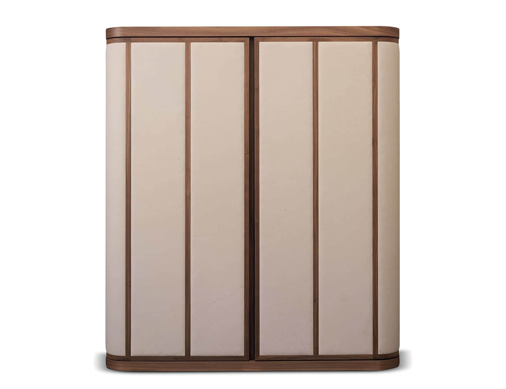 World modern Italian cabinet with ivory Walnut wood