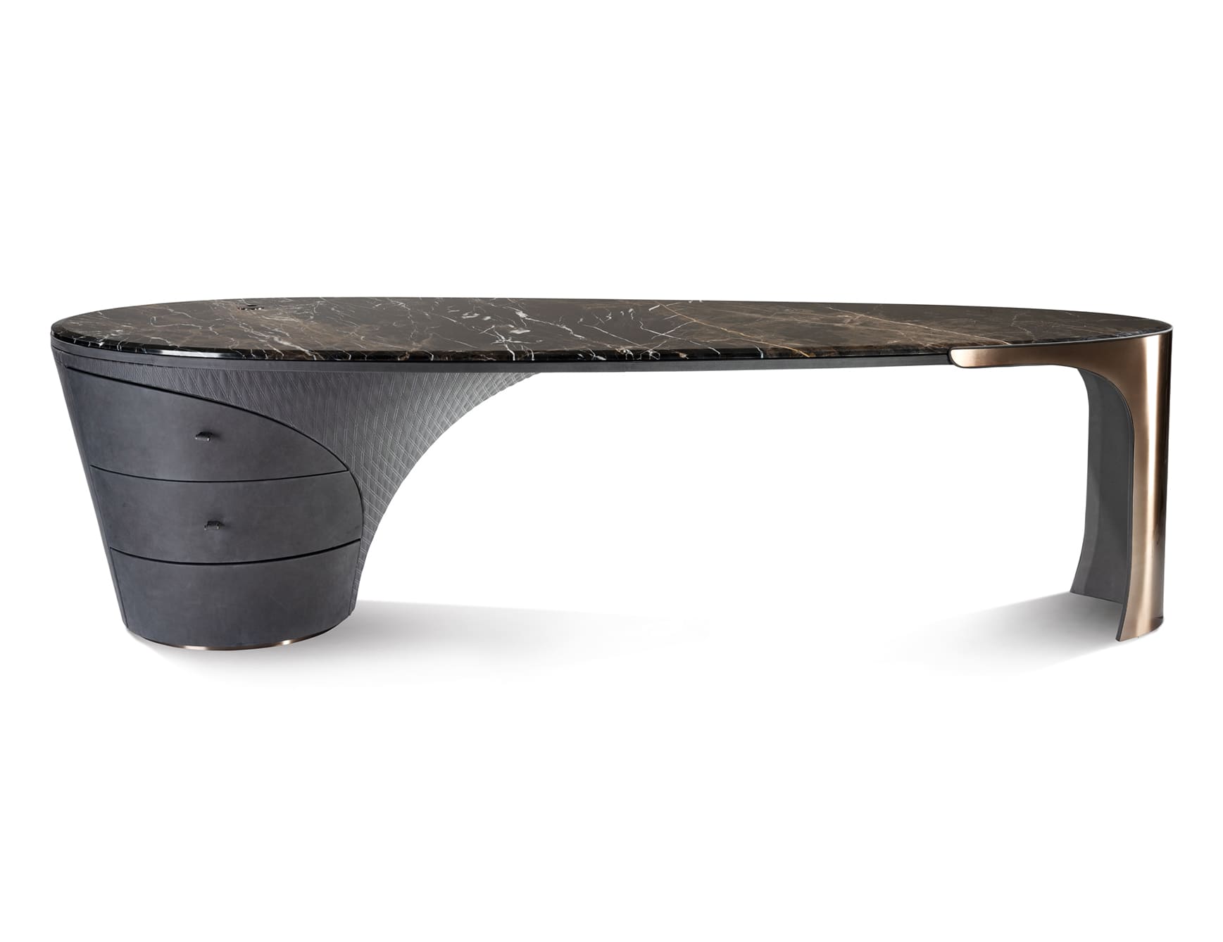 Jet Plane modern luxury desk with grey Walnut Root wood