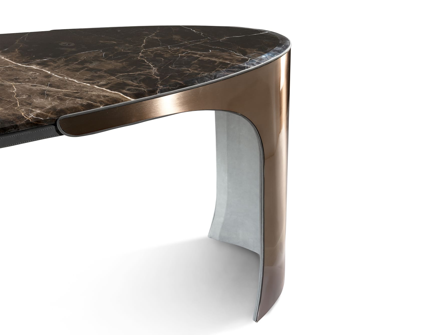 Jet Plane modern luxury desk with grey Walnut Root wood