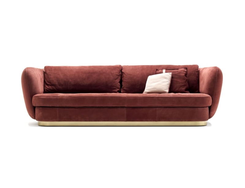 Leo modern Italian sofa chair with red leather
