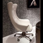 Planet modern luxury office chair with cream leather