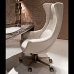 Planet modern luxury office chair with cream leather