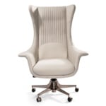 Planet modern luxury office chair with cream leather