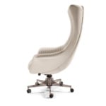 Planet modern luxury office chair with cream leather