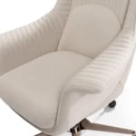 Planet modern luxury office chair with cream leather