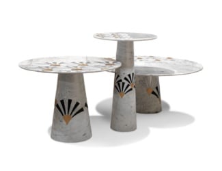 &lt;p&gt;Egoiste Italian luxury designer side table composed of Quartzite Emerald marble top with stainless steel base. Marble top also available in Port Laurent. Each product speaks for itself from the precious wood, the vibrant colors of the marble, and the touch of lacquer on the veil. Made in Italy.&lt;/p&gt;
