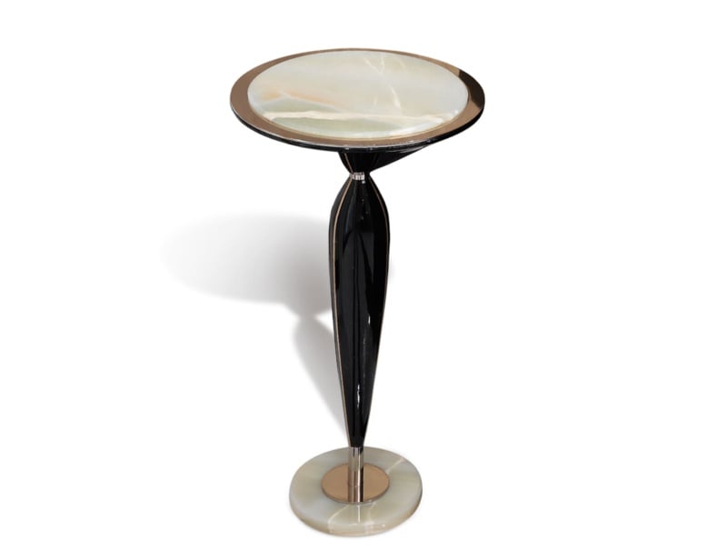 George modern luxury side table with black lacquered wood