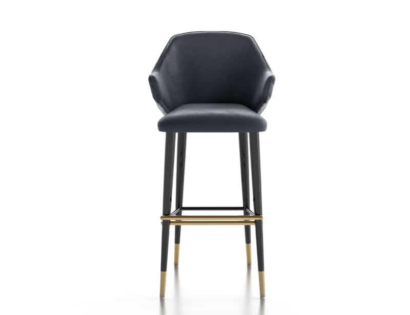 Diva contemporary Italian stool with black fabric