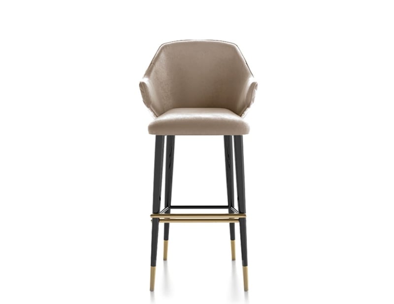 Diva contemporary Italian stool with sand leather