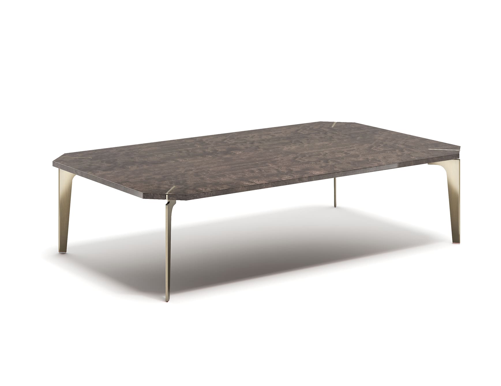 Eclectic R modern luxury coffee table with grey Calacatta marble