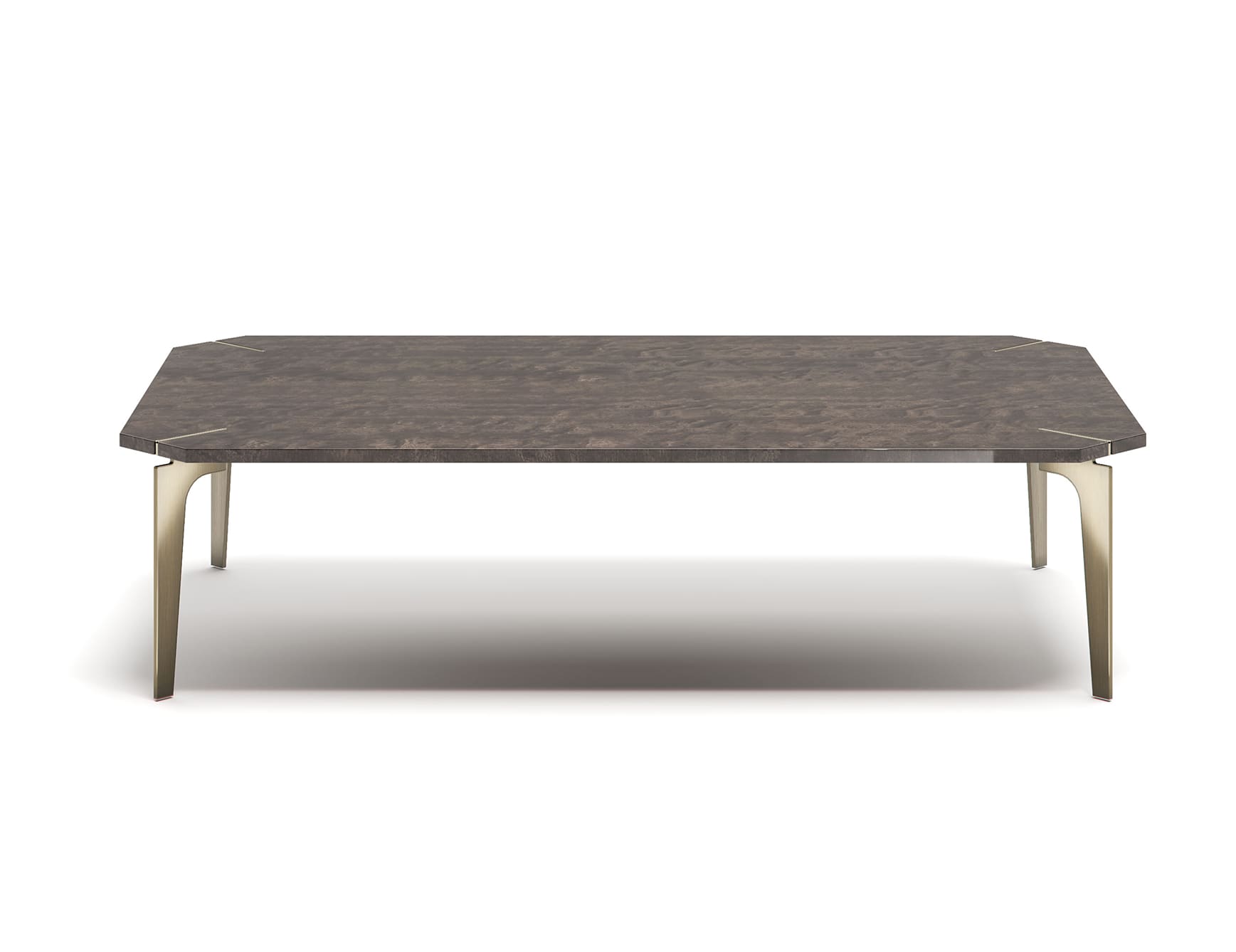 Eclectic R modern luxury coffee table with grey Calacatta marble