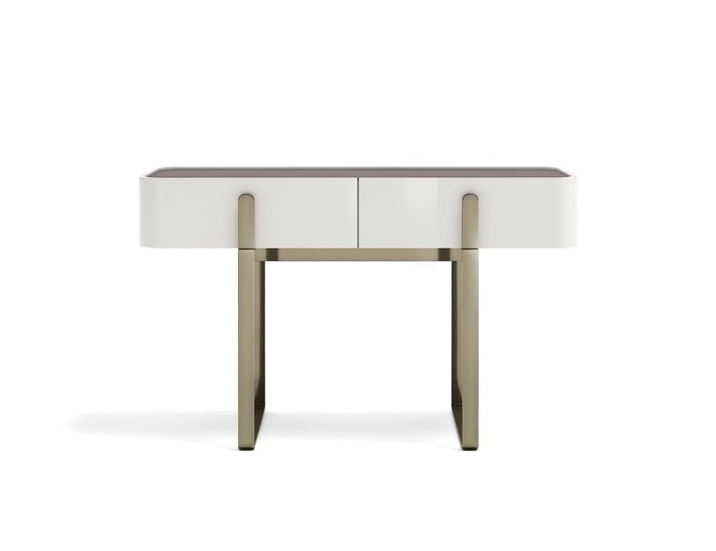 Eden contemporary Italian vanity table with white lacquered wood