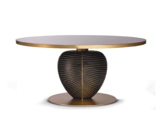 Elica contemporary Italian Designer glass round small table handmade and shown in transparent glass. Other glass colors available upon request including extra clear glass. Made in Italy.
