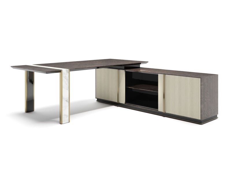 Lincoln XL contemporary Italian desk with brown wood