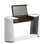 Majestic contemporary Italian vanity table with white leather
