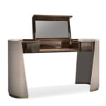 Majestic contemporary Italian vanity table with white leather