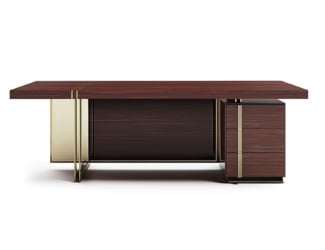 &lt;p&gt;Bruce modern Italian designer sectional desk handmade in Ebony wood. This luxury modern furniture collection features wood furniture upholstered in Italian leather or exotic materials such as goat skin and shagreen. A wide selection of Italian leathers are available to choose from (samples available upon request). Also available in a desk version. Made in Italy.&lt;/p&gt;
