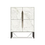 Prisma contemporary Italian cabinet with white veneered wood