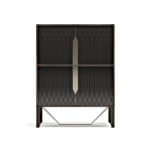 Prisma contemporary Italian cabinet with black veneered wood