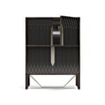 Prisma contemporary Italian cabinet with beige veneered wood