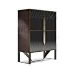 Prisma contemporary Italian cabinet with beige veneered wood
