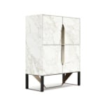 Prisma contemporary Italian cabinet with white veneered wood