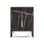 Prisma contemporary Italian cabinet with black veneered wood