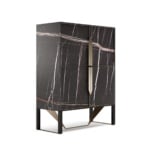 Prisma contemporary Italian cabinet with black veneered wood