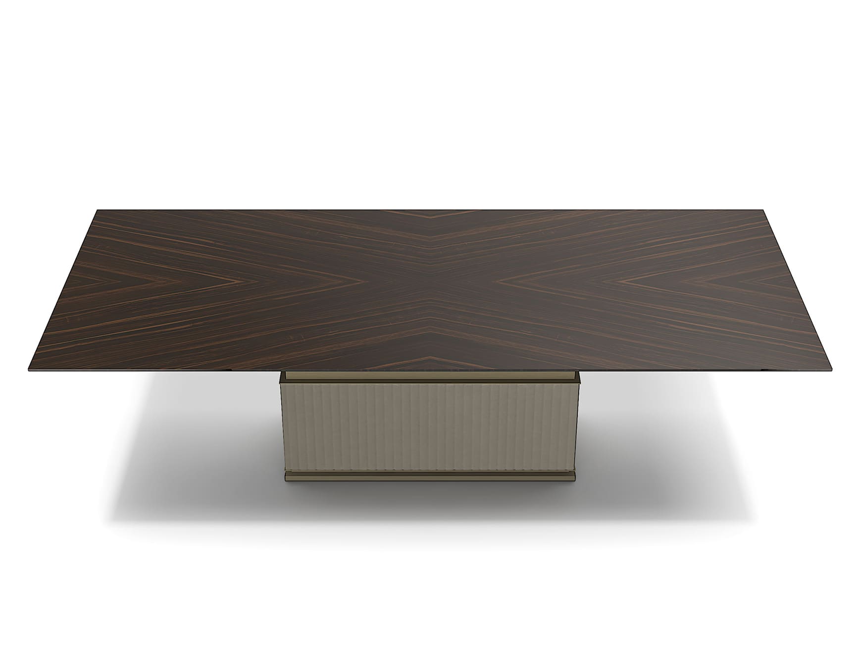 Rock contemporary Italian table with brown veneered wood