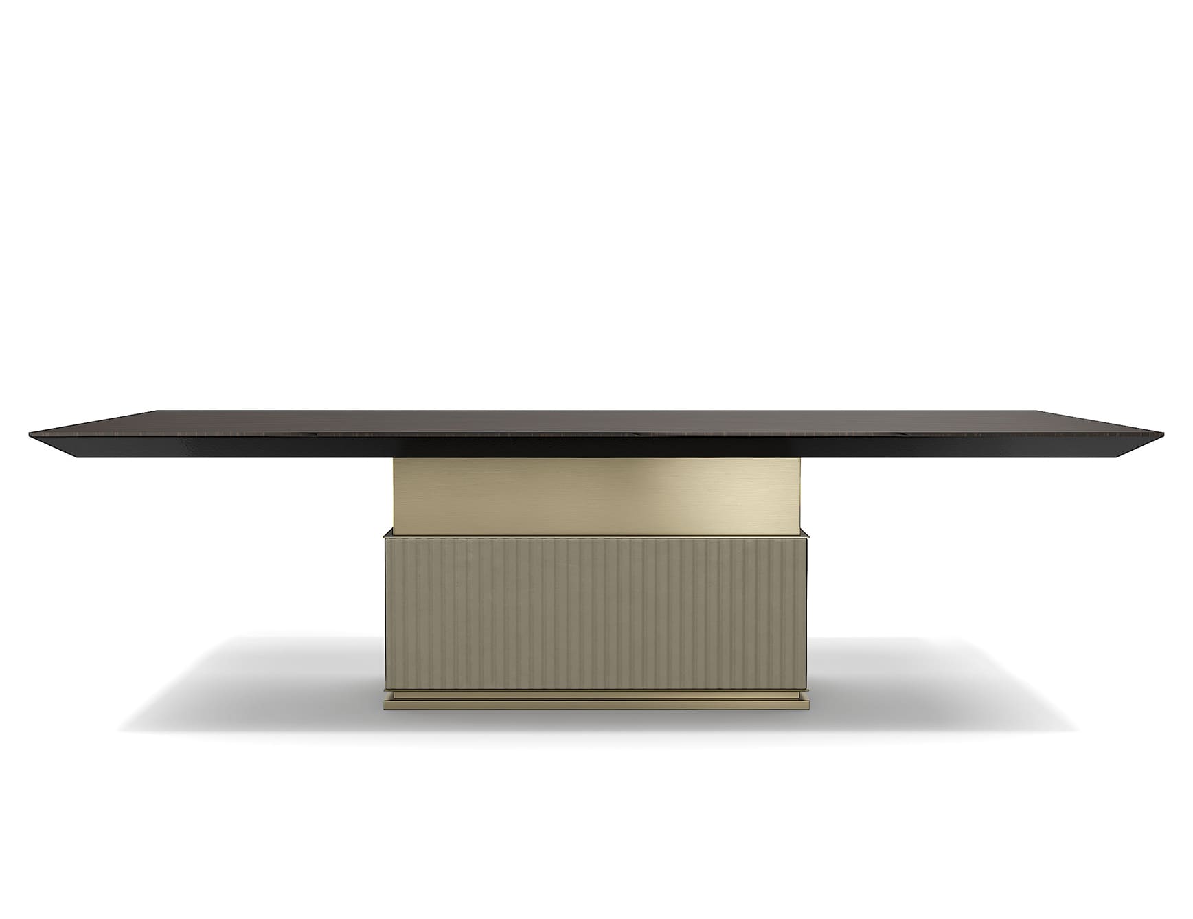 Rock contemporary Italian table with brown veneered wood