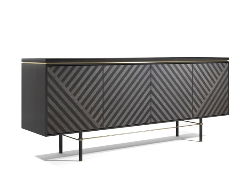 Zefiro contemporary Italian credenza with black veneered wood