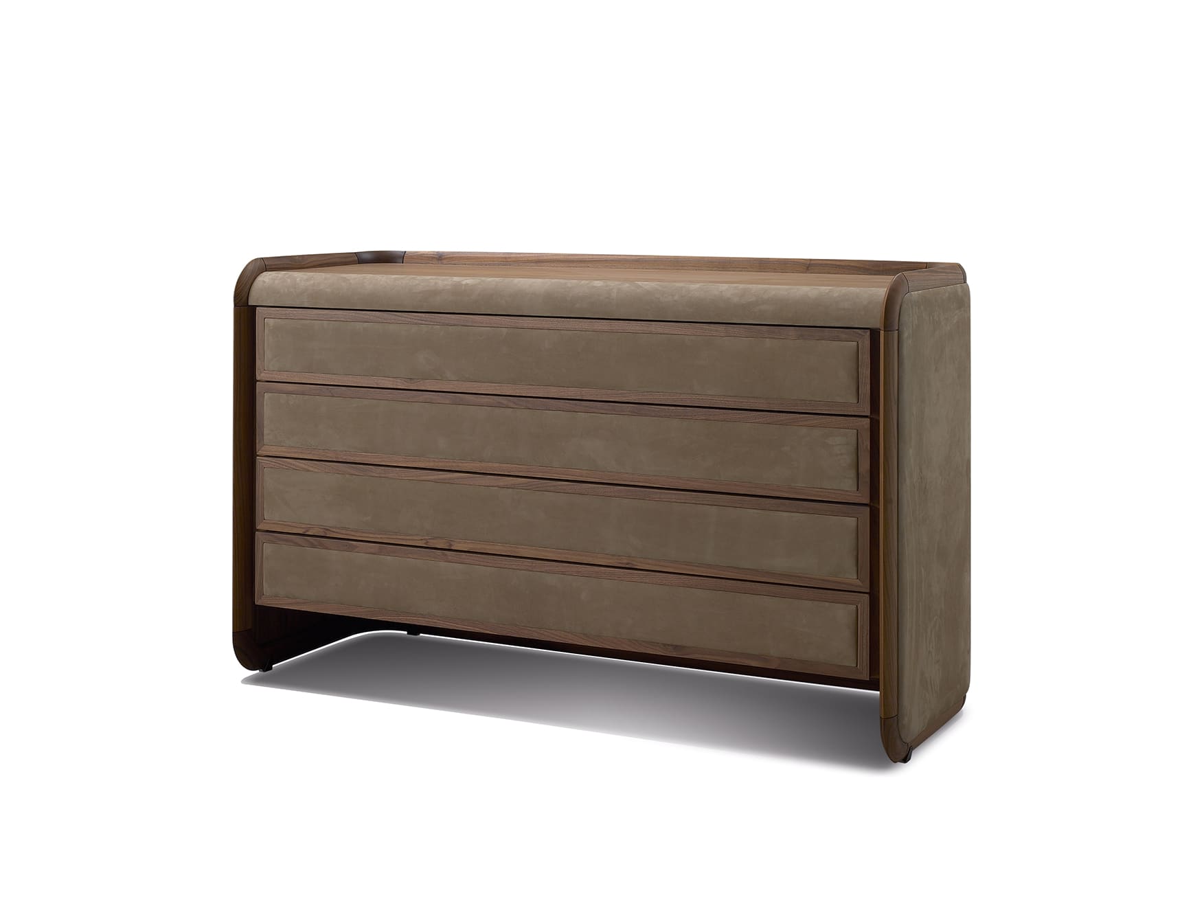 Infinity modern Italian chest of drawers with brown Walnut wood