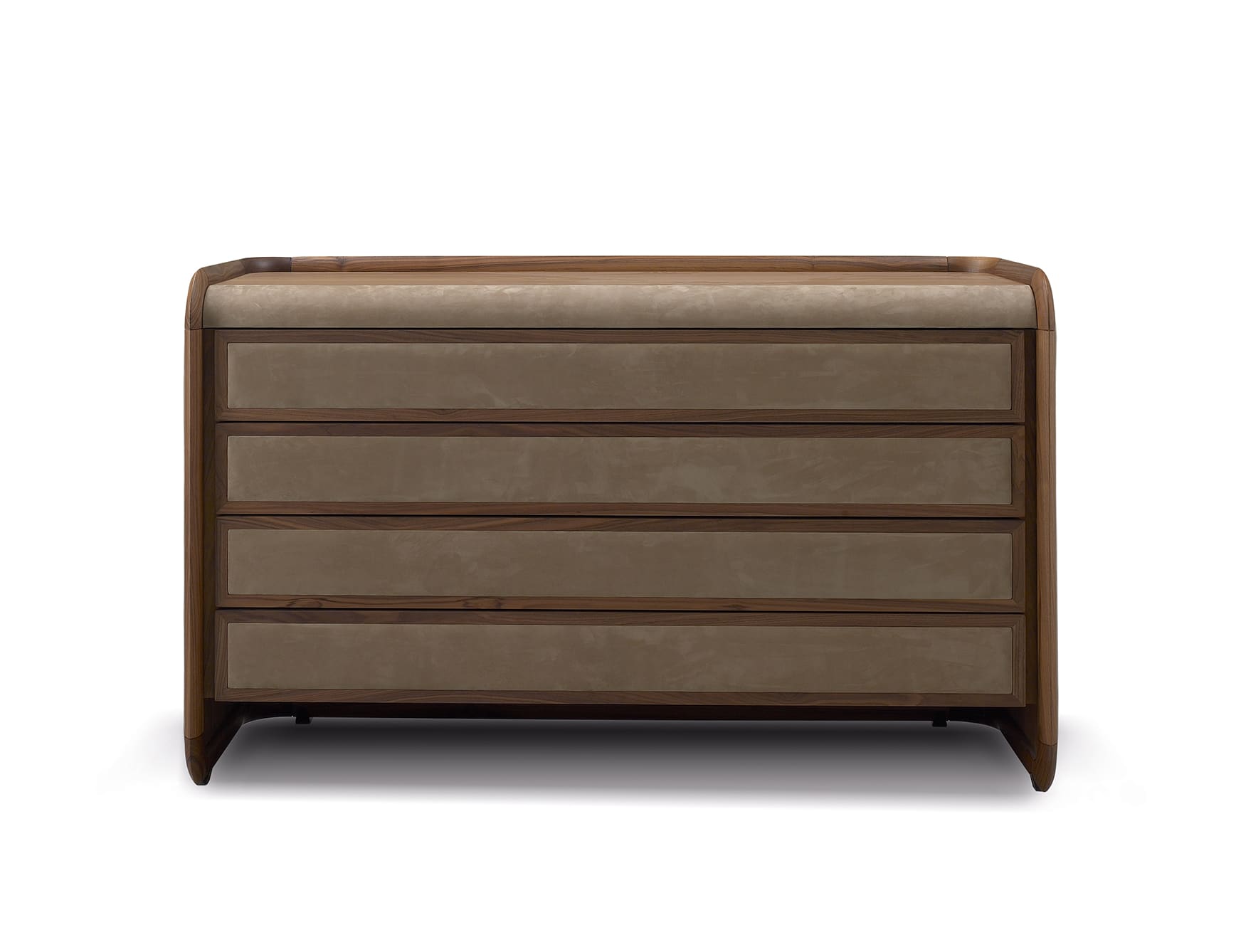 Infinity modern Italian chest of drawers with brown Walnut wood