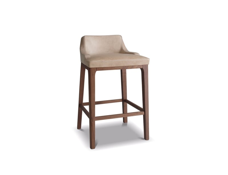 Lola modern Italian stool with beige leather