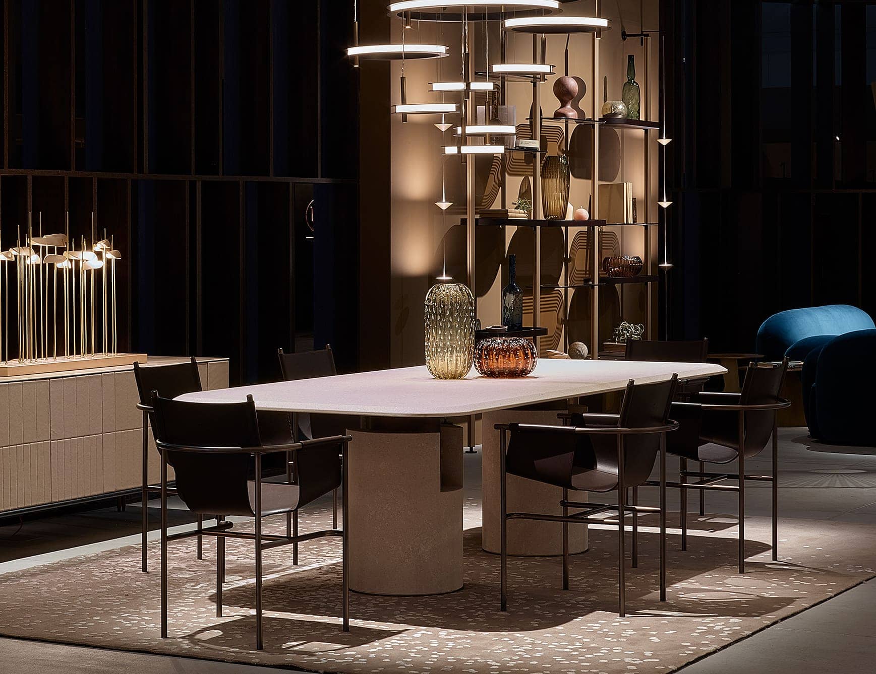 Alba Dining Room modern luxury chair with black Vicenza stone