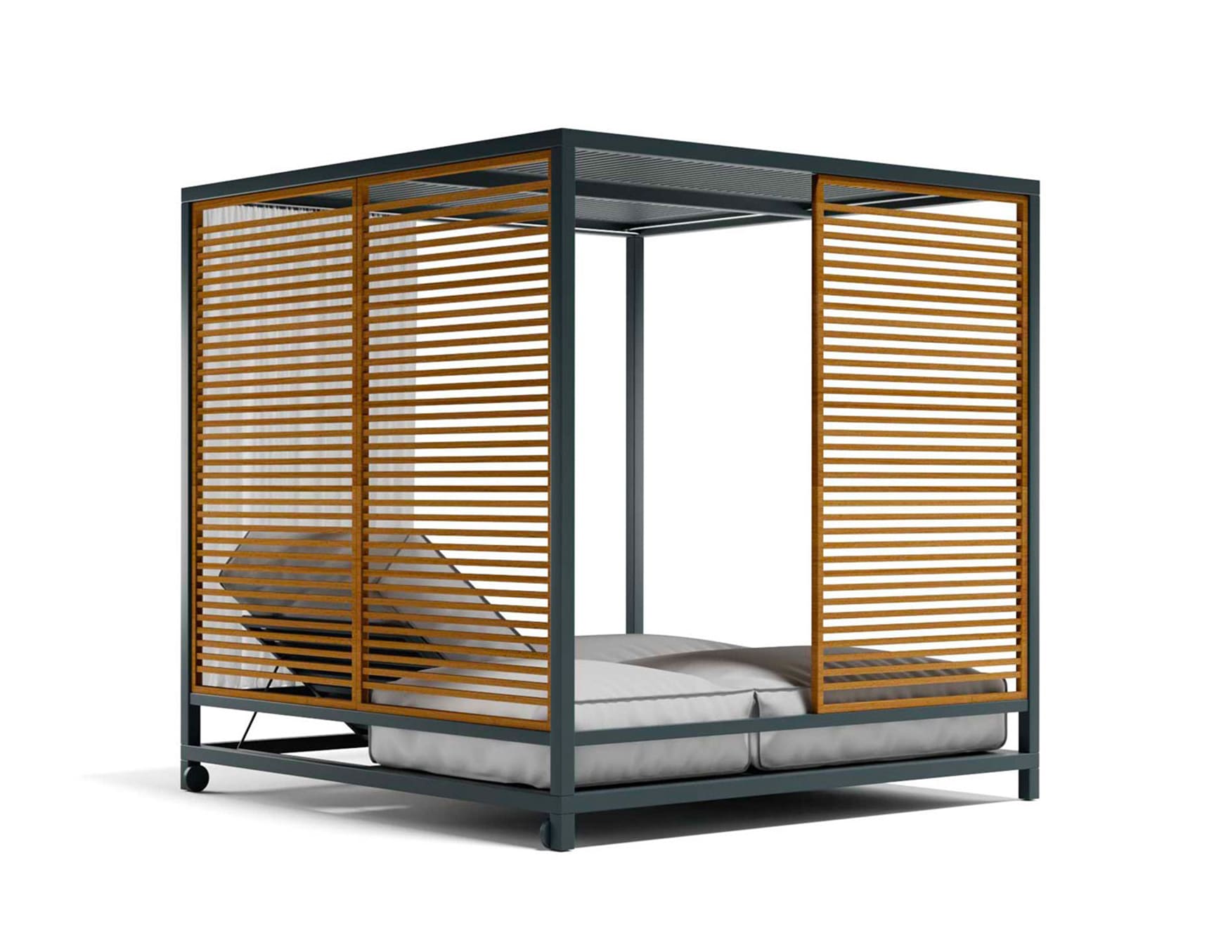 Alcova Daybed contemporary Italian lounge chair with black metal