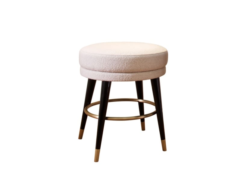 Poldo modern Italian stool with white fabric