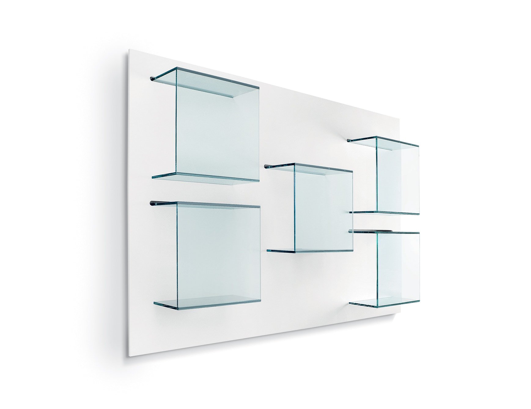 Dazibao contemporary Italian wall unit with transparent glass
