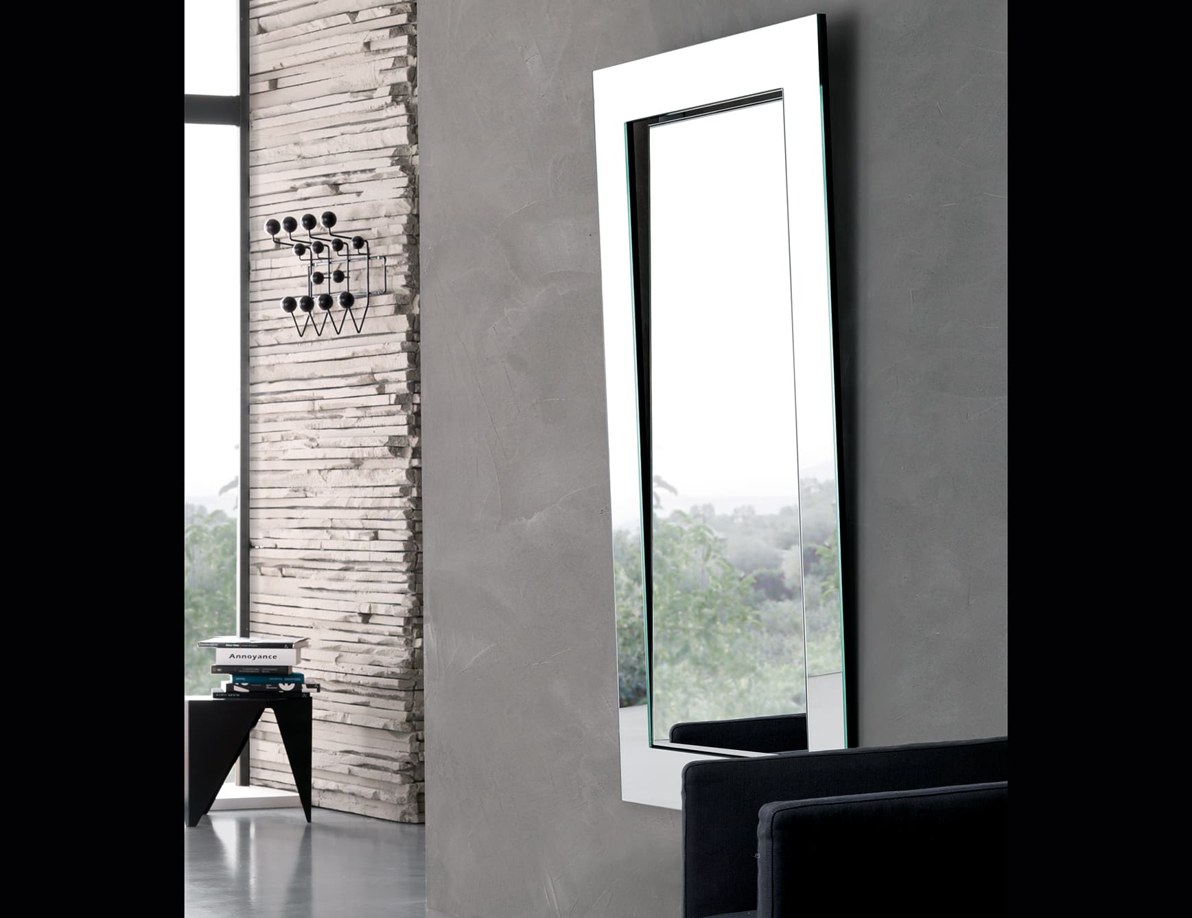 Gerundio contemporary Italian mirror with mirrored glass