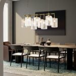 Louise modern Italian hanging light with brass glass