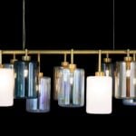 Louise modern Italian hanging light with brass glass