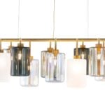 Louise modern Italian hanging light with brass glass