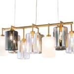 Louise modern Italian hanging light with brass glass