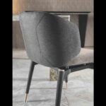 Stone Dining Room modern luxury table with grey Fusion Wow leather marble stone