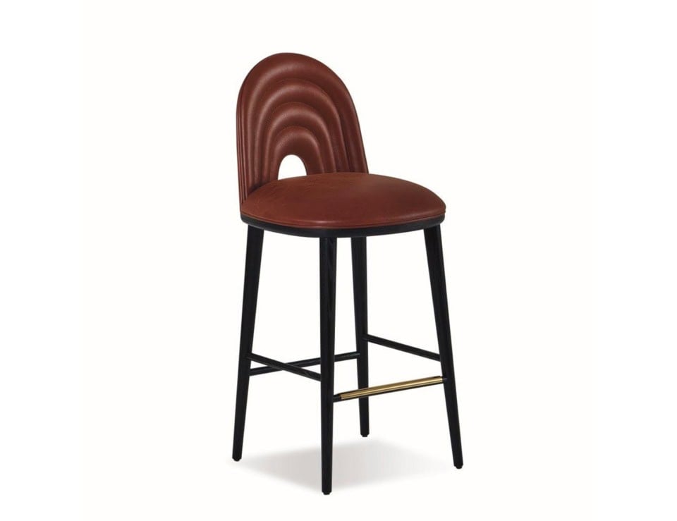 Echo modern luxury stool with brown fabric