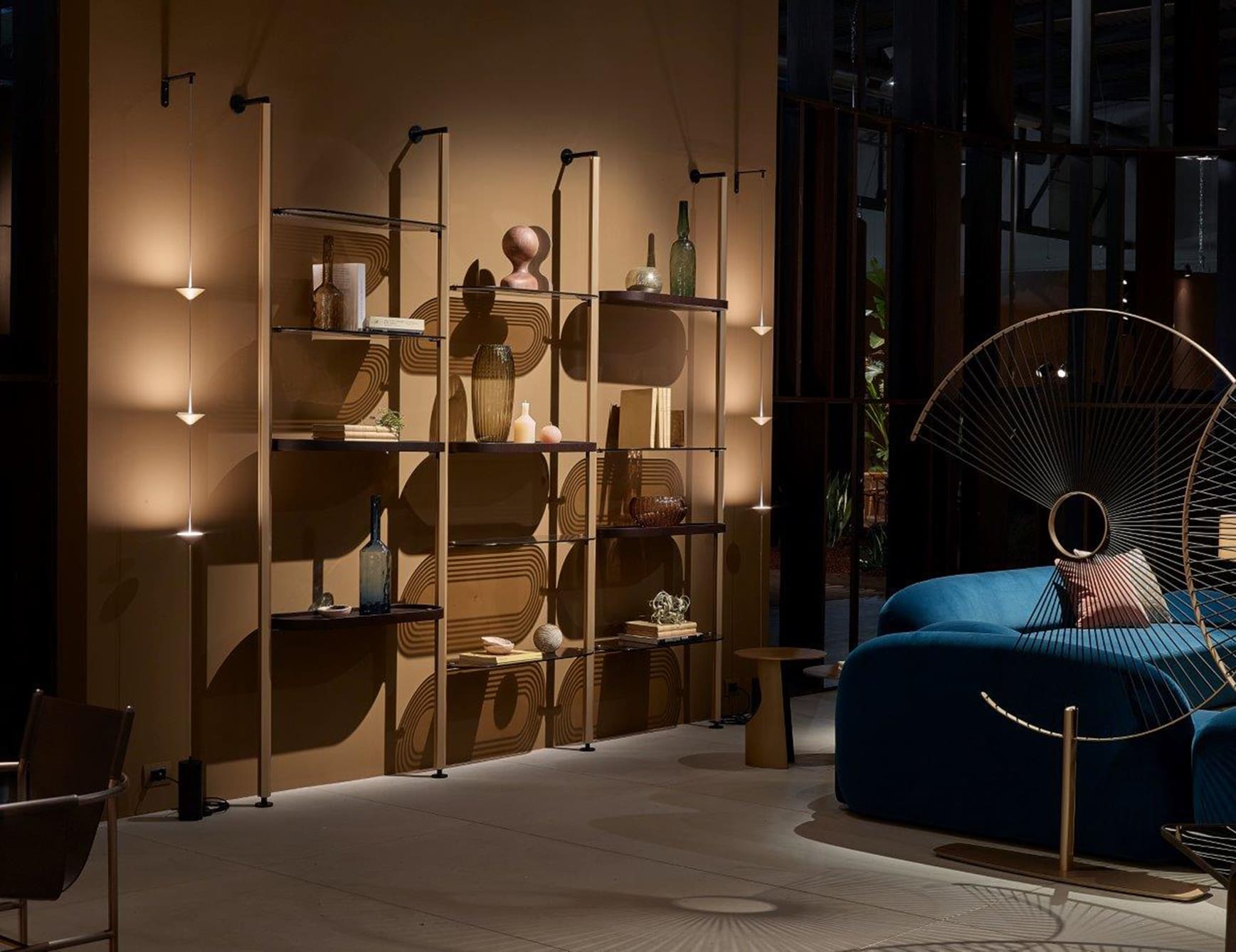 Soreluna modern luxury floor lamp with gold metal